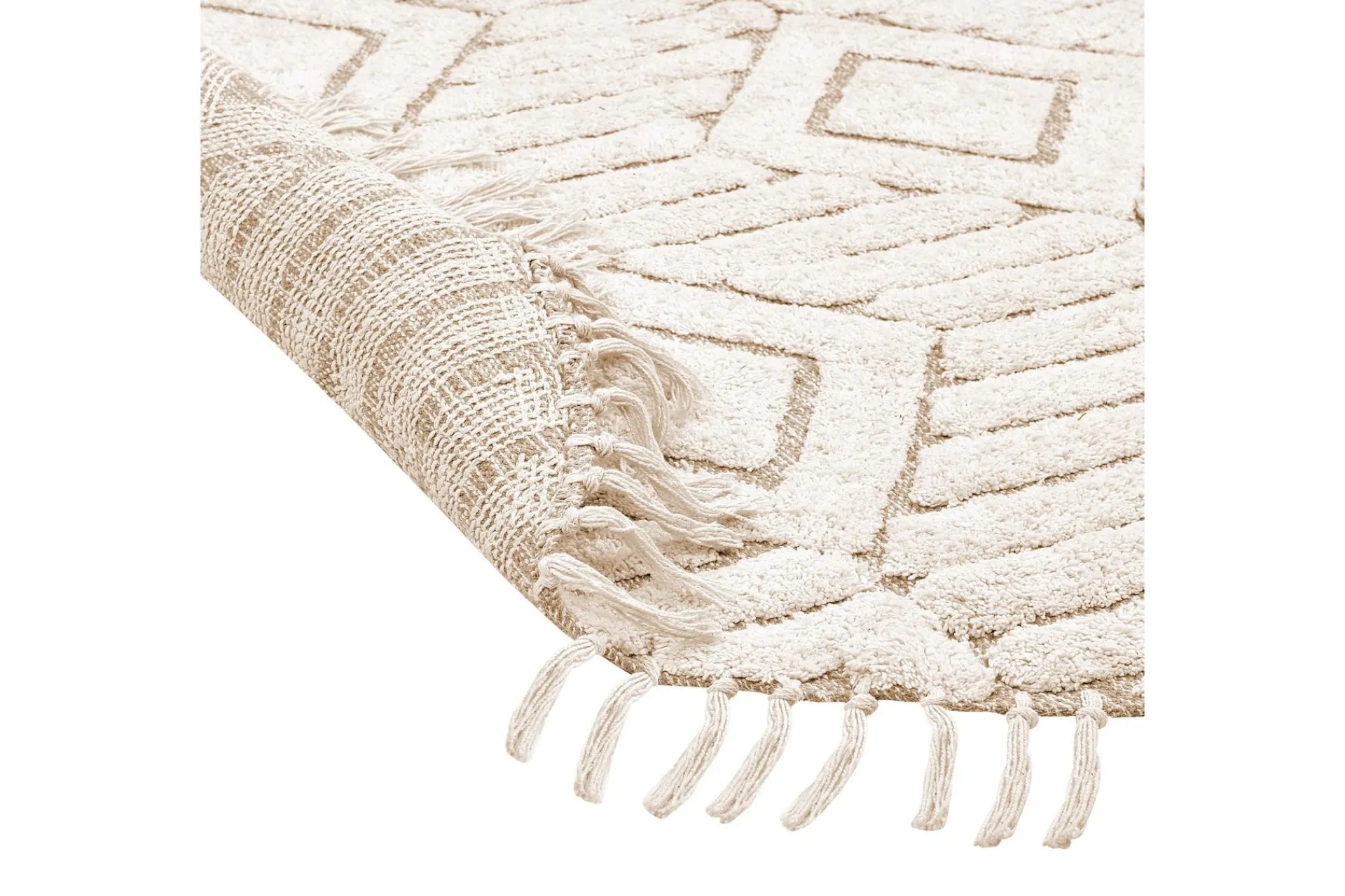 Moderne Tepper-Horasan Ryeteppe 140 cm Rund Beige