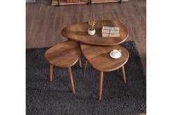 Avlastningsbord|Sofabord-Horatio Sett med bord 80 cm Brun