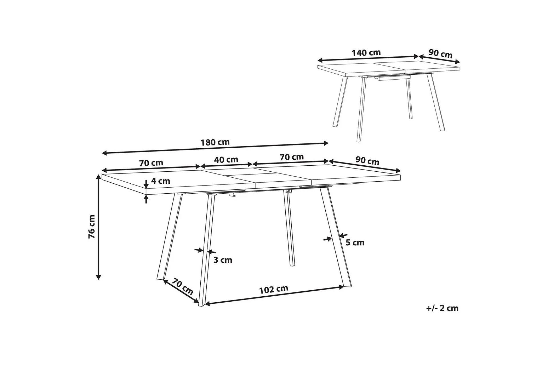 Spisebord & Kjøkkenbord-Housham Spisebord 180 cm Sammenleggbart Tre/Natur