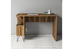 Kontorbord-Hovdane Skrivebord 120 cm med Oppbevaringshylle Brun,Svart