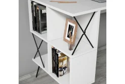 Hovdane Skrivebord 120 cm med Oppbevaring Hylle + Bokhylle L