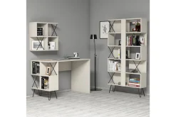 Hovdane Skrivebord 120 cm med Oppbevaring + 2 Bokhyller