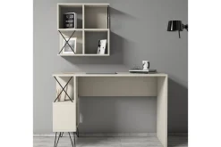 Hovdane Skrivebord 120 cm med Oppbevaring + 2 Bokhyller