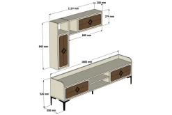 Tv-Møbelsett-Hovdane TV-Benk 180 cm Brun,Hvit