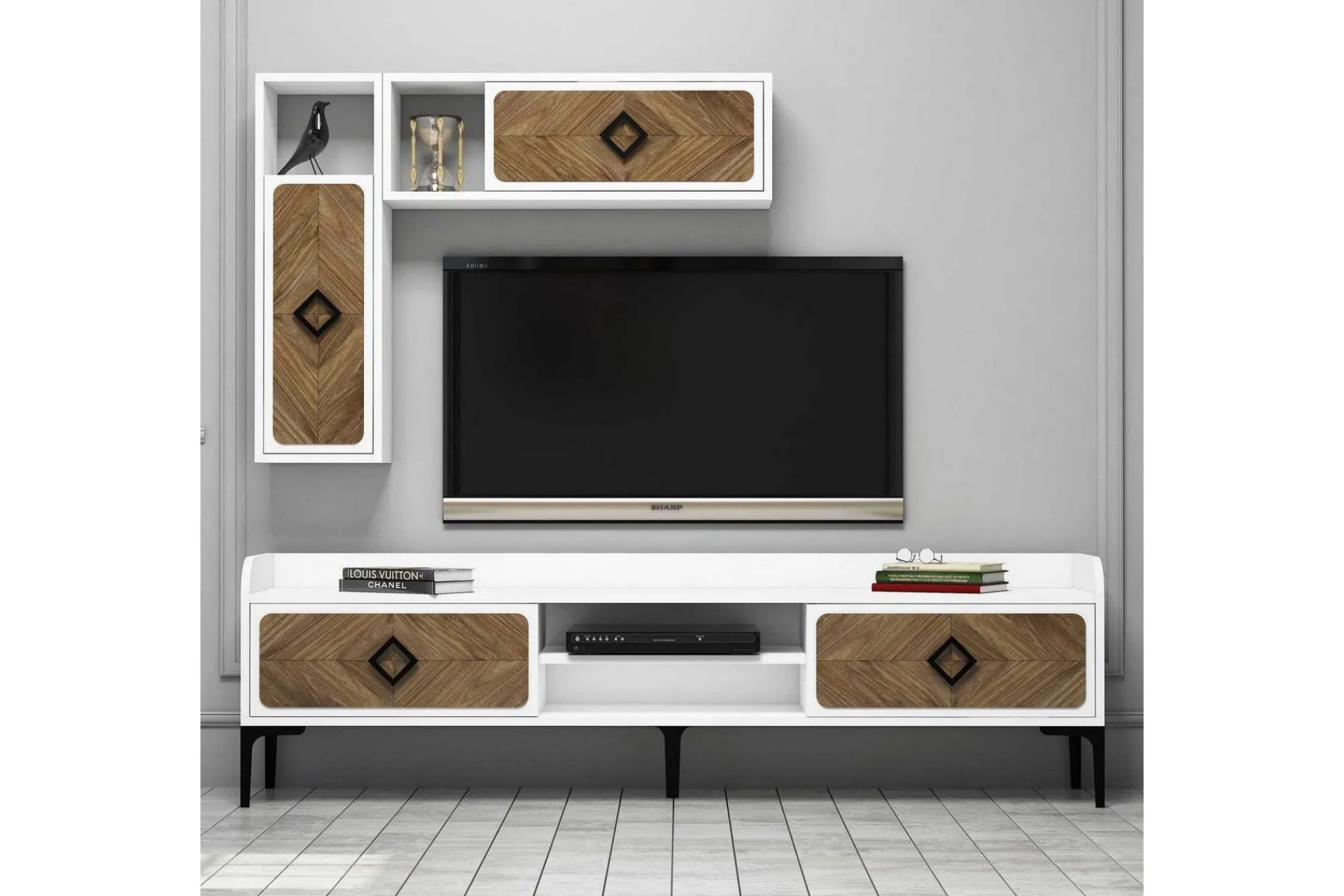 Tv-Møbelsett-Hovdane TV-Benk 180 cm Brun,Hvit
