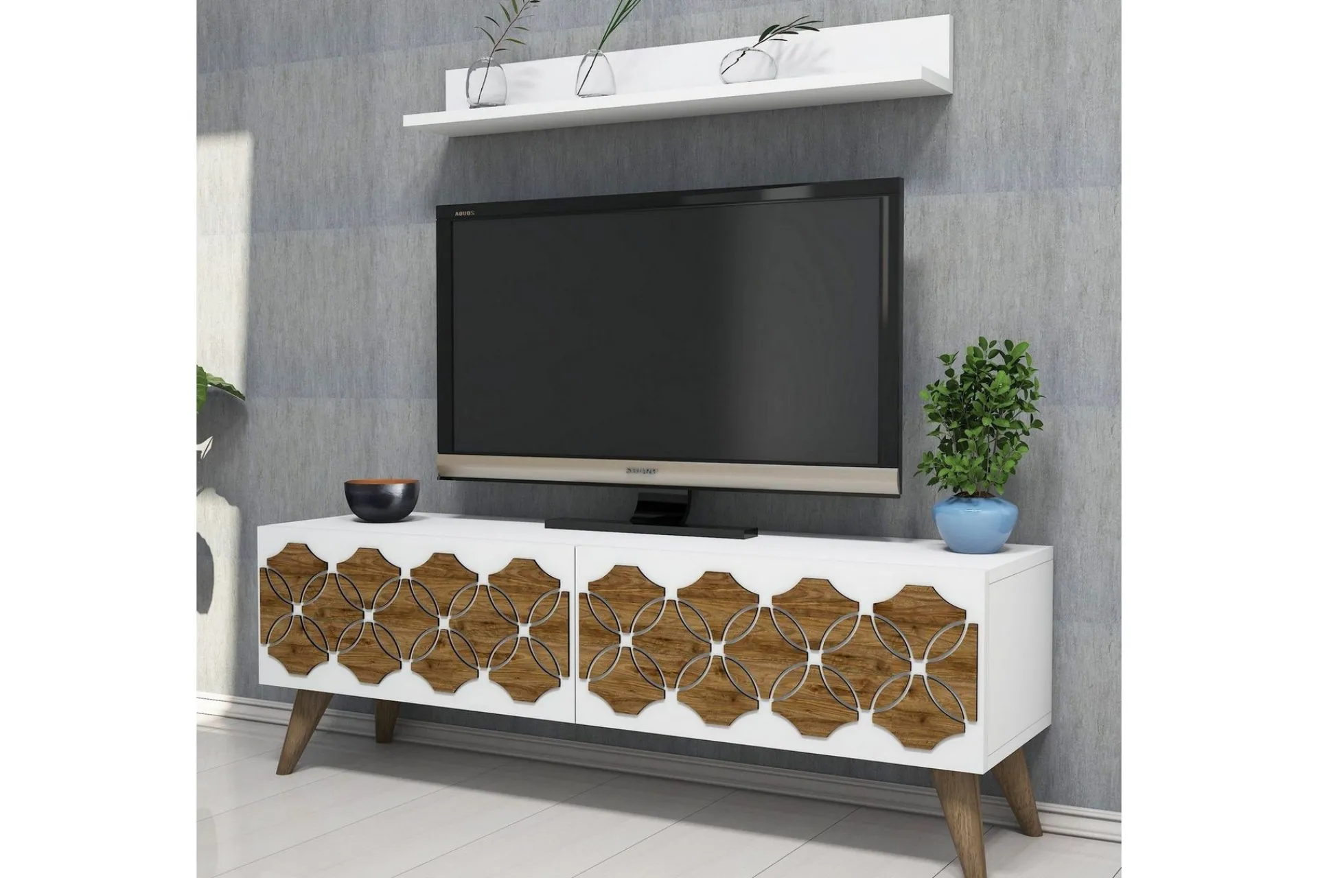 Tv-Møbelsett-Hovdane TV-Benk 120 cm Hvit