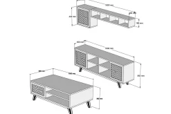 Tv-Møbelsett-Hovdane TV-Møbelsett 160 cm Brun,Gul