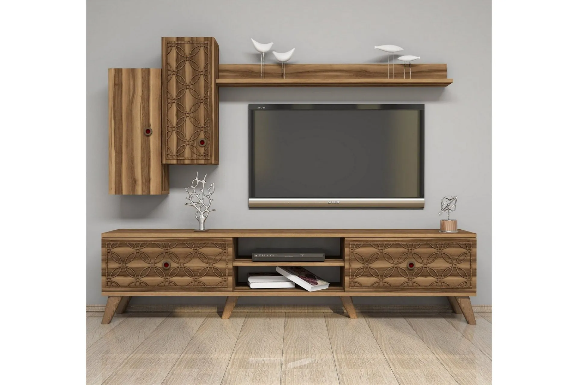 Tv-Møbelsett-Hovdane TV-møbelsett 180 cm Mørkebrun