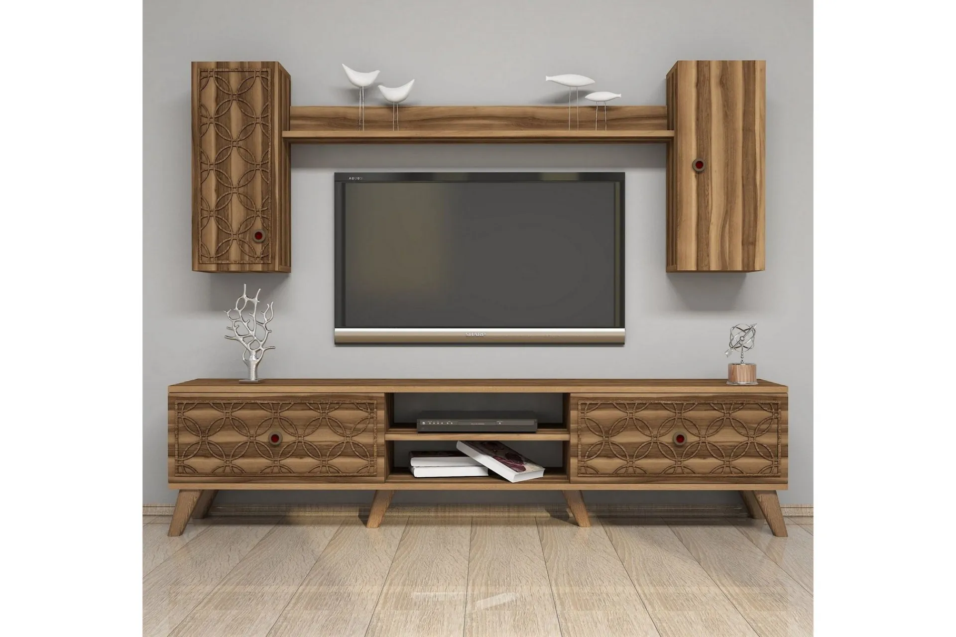 Tv-Møbelsett-Hovdane TV-møbelsett 180 cm Mørkebrun