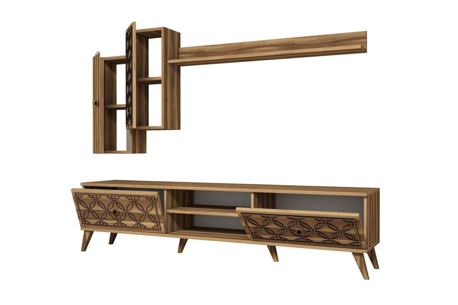 Tv-Møbelsett-Hovdane TV-møbelsett 180 cm Mørkebrun