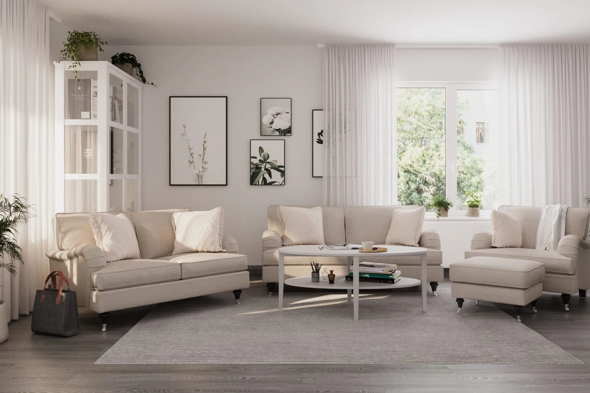 Bloomington 2 Seter Sofa-Howard Classic 2-seters Stoffsofa Beige