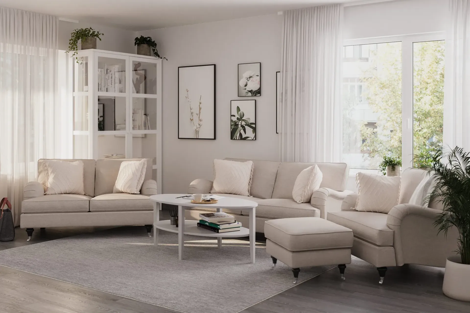 Bloomington 2 Seter Sofa-Howard Classic 2-seters Stoffsofa Beige