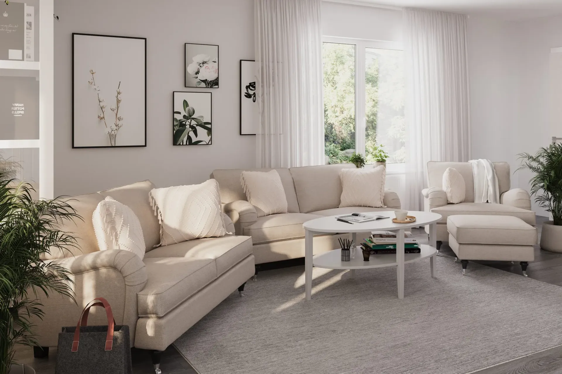 Bloomington 2 Seter Sofa-Howard Classic 2-seters Stoffsofa Beige