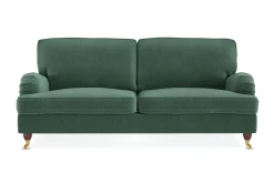 Bloomington Velour Sofa & Fløyel Sofa-Howard Lyx 3-seters Fløyelssofa Mørkegrønn