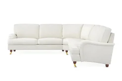 Bloomington Hjørnesofa-Howard Lyx 6-seters Høyrevendt L-formet Hjørnesofa i Bouclé Hvit