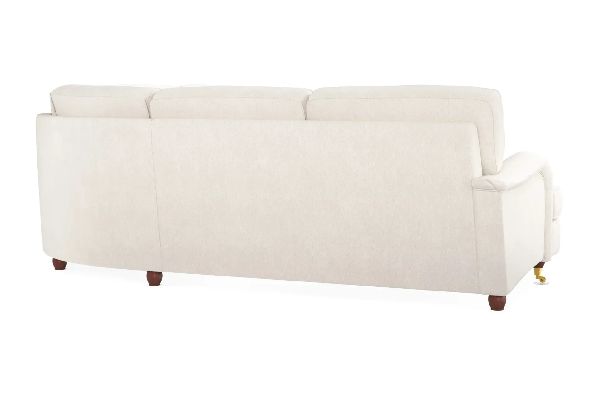Bloomington Hjørnesofa|Velour Sofa & Fløyel Sofa-Howard Lyx 6-seters Høyrevendt L-formet Hjørnesofa i Fløyel Cremehvit