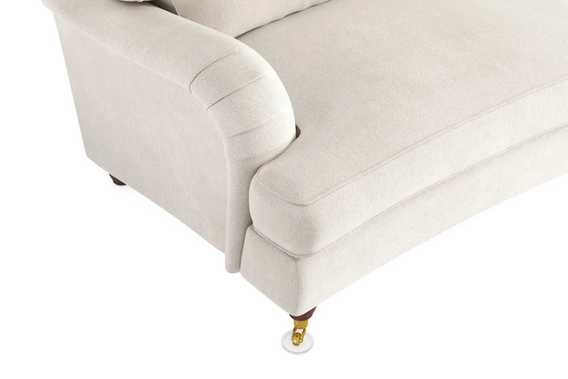 Bloomington Velour Sofa & Fløyel Sofa-Howard Lyx 3-seters Svunget Fløyelssofa Cremehvit