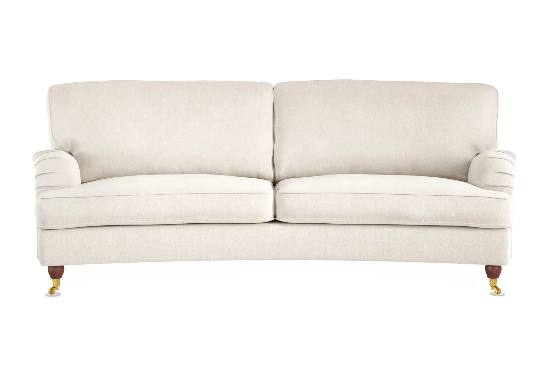 Bloomington Velour Sofa & Fløyel Sofa-Howard Lyx 3-seters Svunget Fløyelssofa Cremehvit