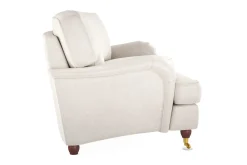 Bloomington Velour Sofa & Fløyel Sofa-Howard Lyx 3-seters Svunget Fløyelssofa Cremehvit