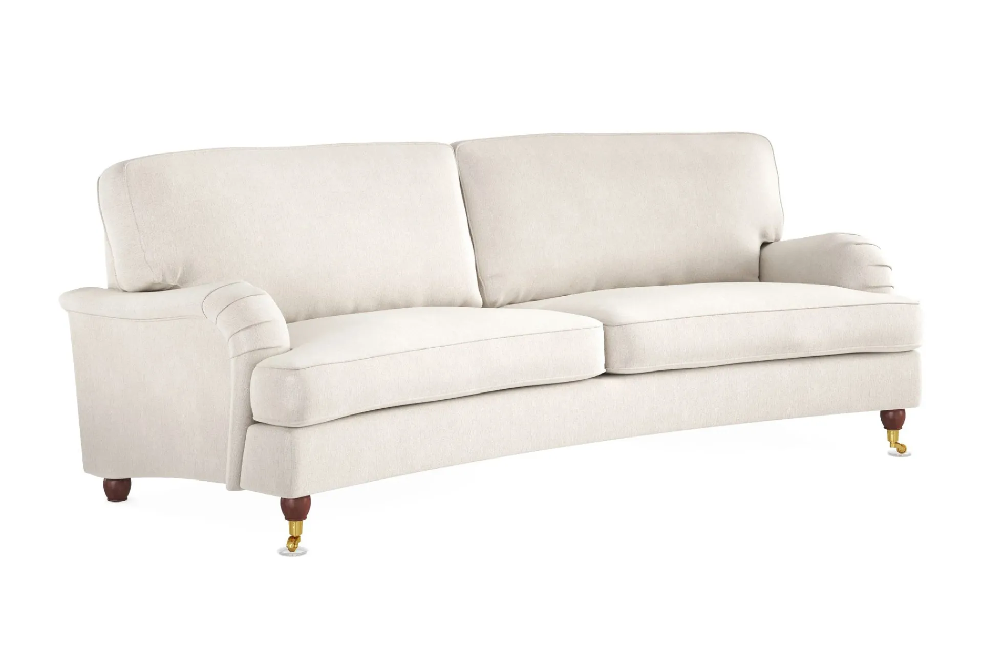 Bloomington Velour Sofa & Fløyel Sofa-Howard Lyx 3-seters Svunget Fløyelssofa Cremehvit