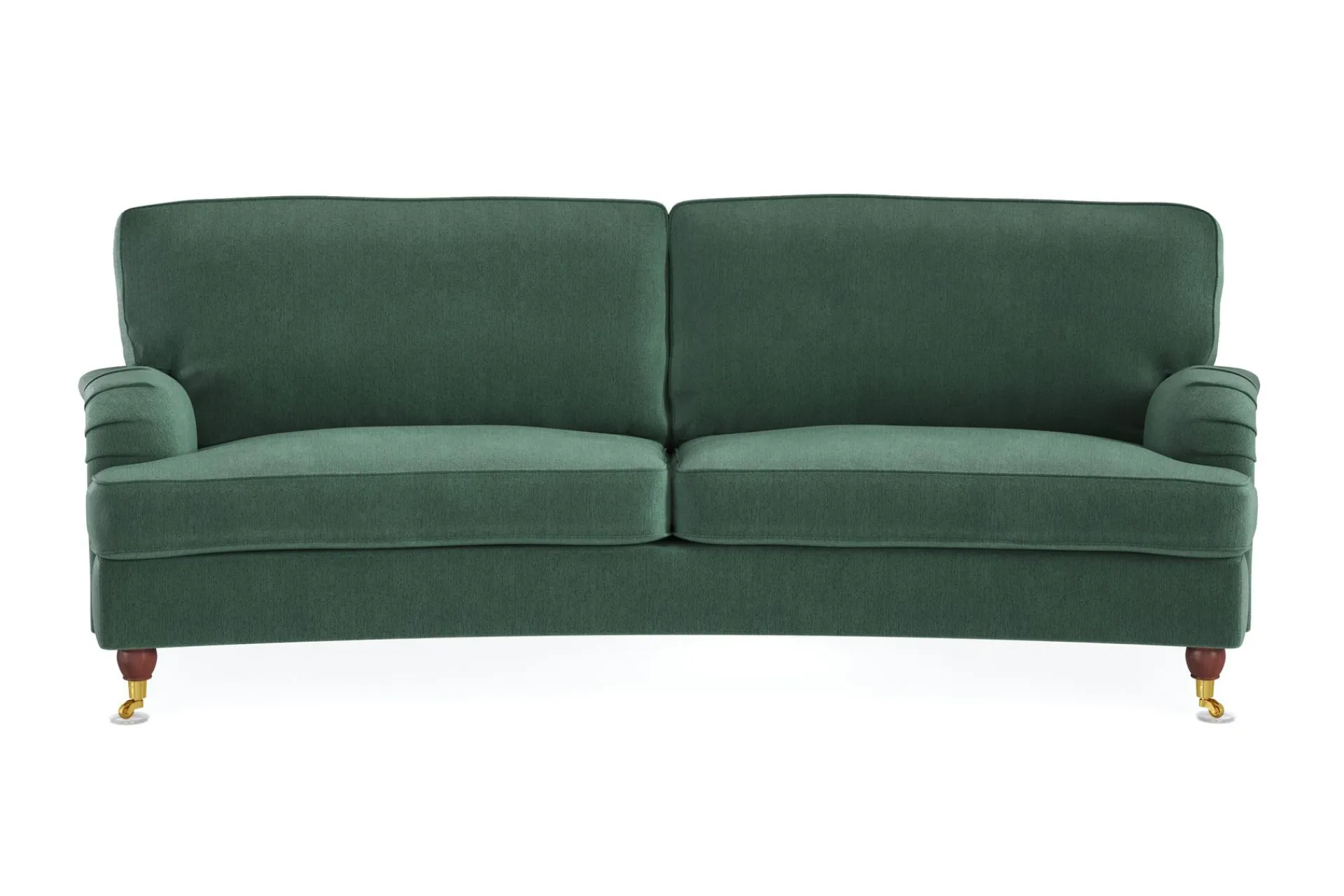 Bloomington Velour Sofa & Fløyel Sofa-Howard Lyx 3-seters Svunget Fløyelssofa Mørkegrønn