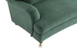 Bloomington Velour Sofa & Fløyel Sofa-Howard Lyx 3-seters Svunget Fløyelssofa Mørkegrønn