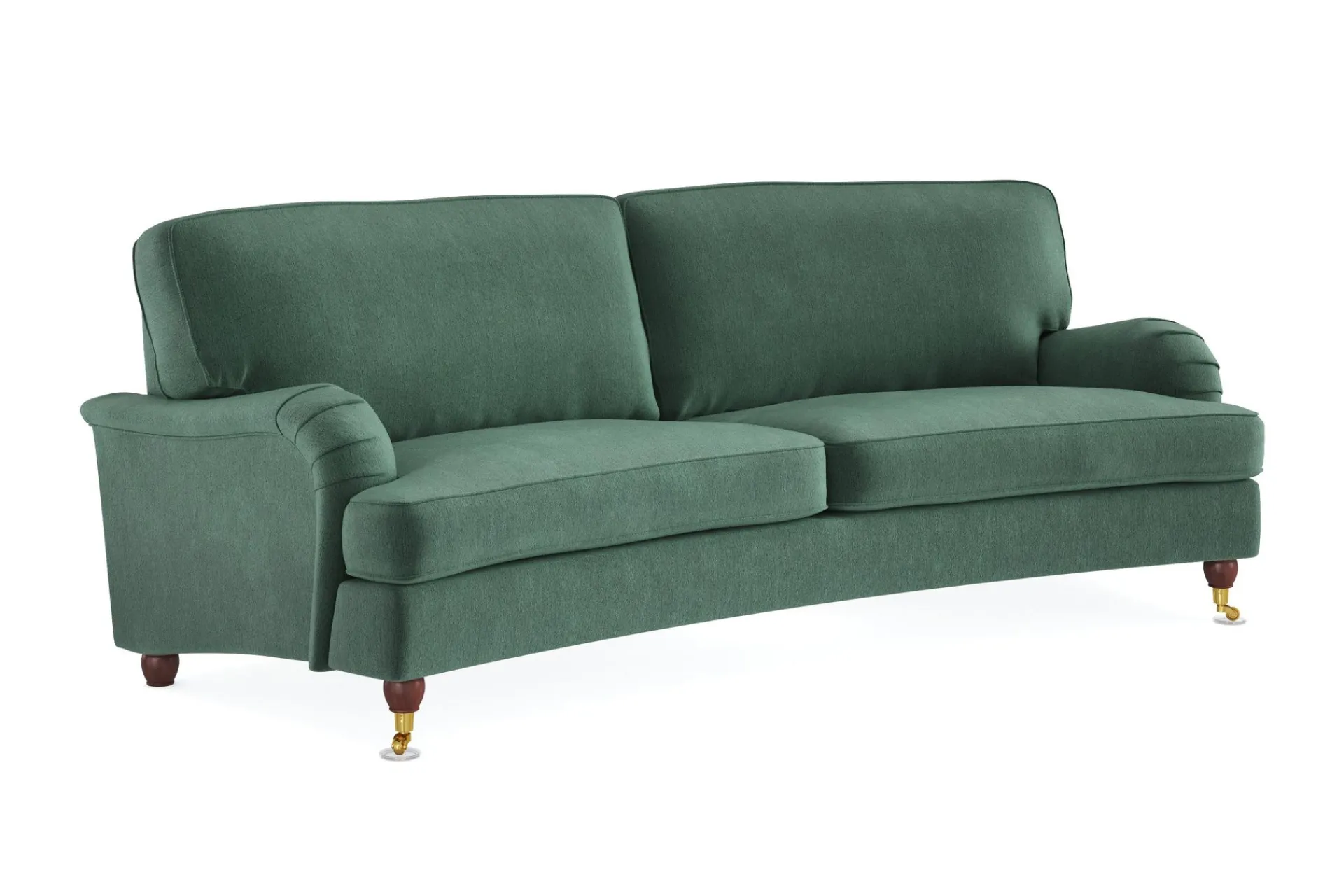 Bloomington Velour Sofa & Fløyel Sofa-Howard Lyx 3-seters Svunget Fløyelssofa Mørkegrønn