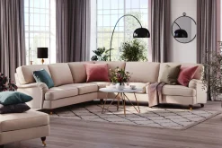 Bloomington Hjørnesofa-Howard Lyx 6-seters Venstrevendt L-formet Hjørnesofa i Stoff Beige