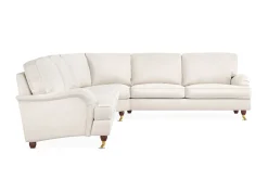 Bloomington Hjørnesofa|Velour Sofa & Fløyel Sofa-Howard Lyx 6-seters Venstrevendt L-formet Hjørnesofa i Fløyel Cremehvit
