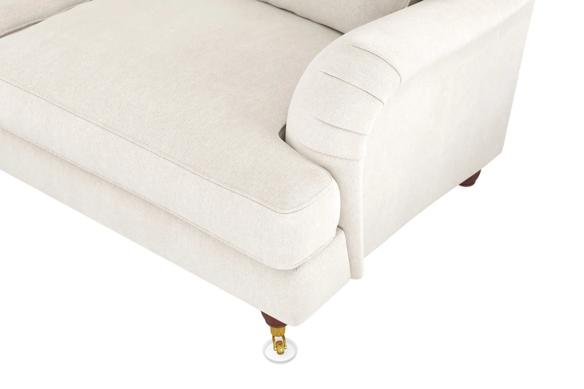 Bloomington Hjørnesofa|Velour Sofa & Fløyel Sofa-Howard Lyx 6-seters Venstrevendt L-formet Hjørnesofa i Fløyel Cremehvit