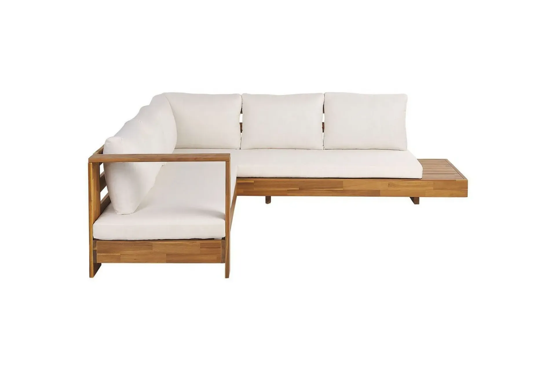 Hörnsoffa Beliani Marettimo Light wood||White