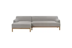 Hjørnesofa-Hörnsoffa Beliani Sosjo Beige, ljust trä, Högervänd Grey||Light colored wood Left-faced Grey,Lysfarget tre