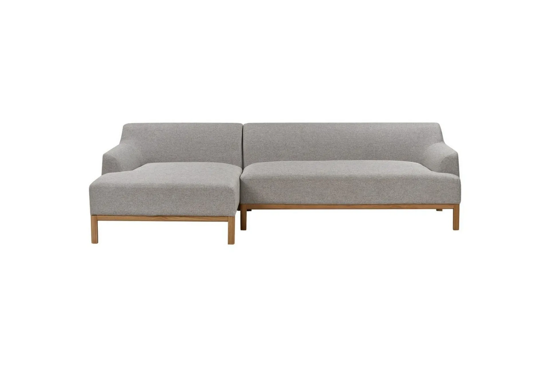 Hjørnesofa-Hörnsoffa Beliani Sosjo Beige, ljust trä, Högervänd Grey||Light colored wood Left-faced Grey,Lysfarget tre