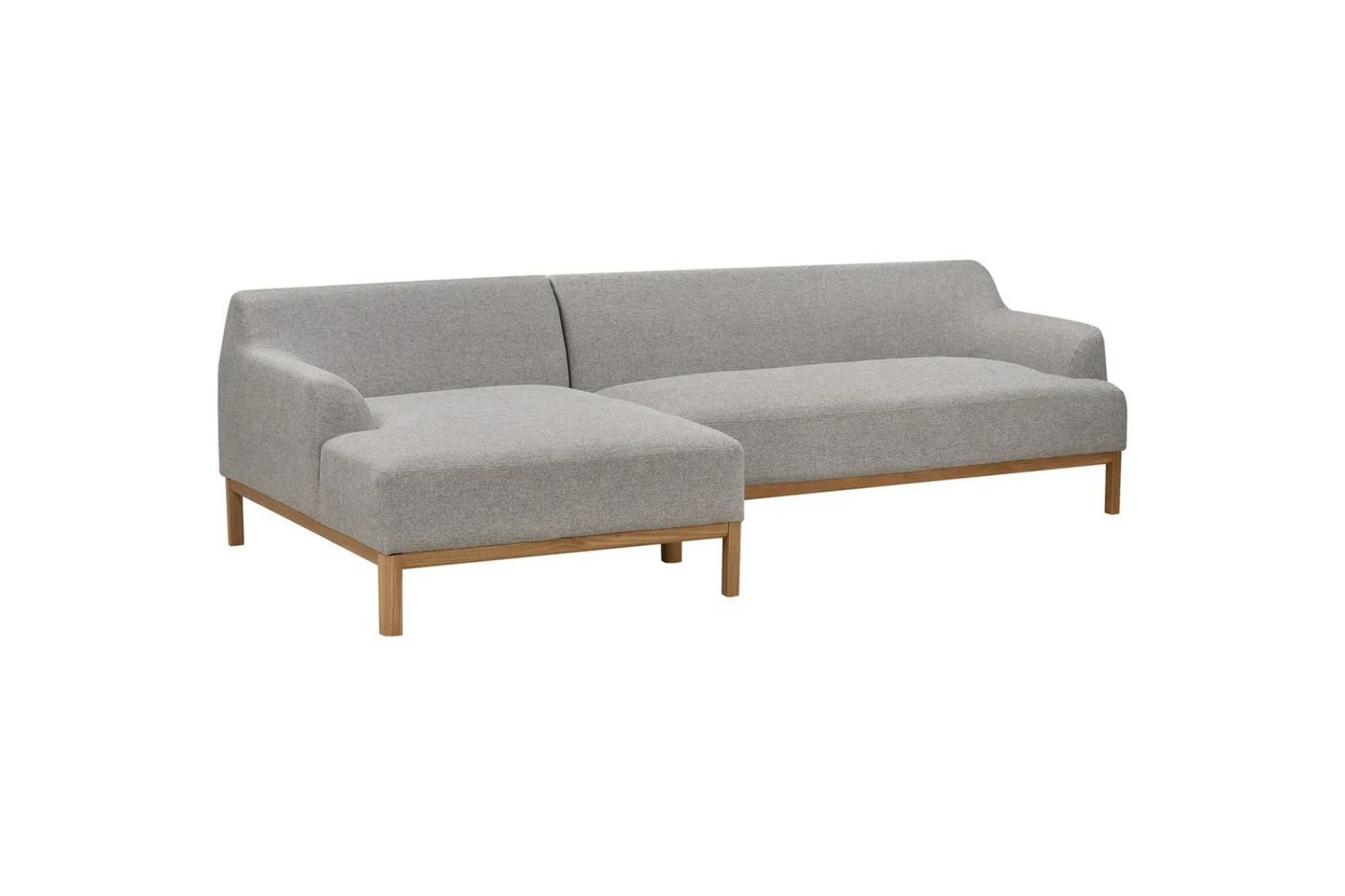 Hjørnesofa-Hörnsoffa Beliani Sosjo Beige, ljust trä, Högervänd Grey||Light colored wood Left-faced Grey,Lysfarget tre