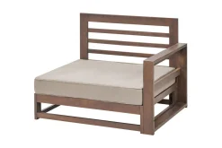 Hagebenk & Hagesofa-Hörnsoffa Beliani Timor Ljus trä/grått/beige, Ja Dark wood||Grey||Beige Mørkt tre,Grey,Beige