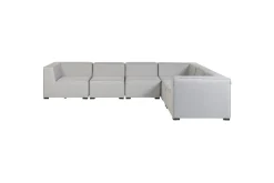 Lounge Sofa|Lounge Sofa-Hörnsoffa med fotpall Beliani Arezzo Beige/svart, Högervänd Grey, Black Right-faced Grey,Svart