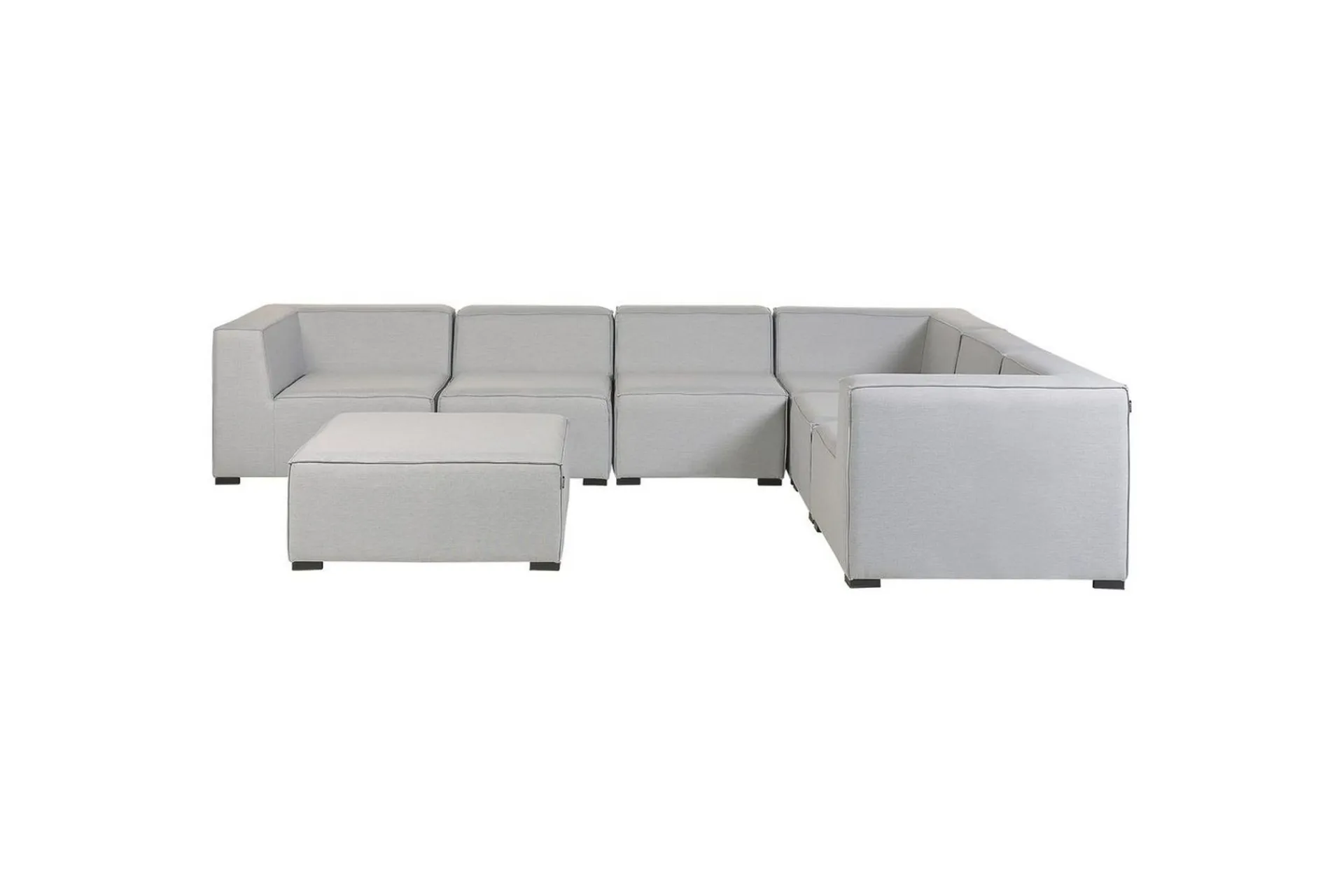 Lounge Sofa|Lounge Sofa-Hörnsoffa med fotpall Beliani Arezzo Beige/svart, Högervänd Grey, Black Right-faced Grey,Svart