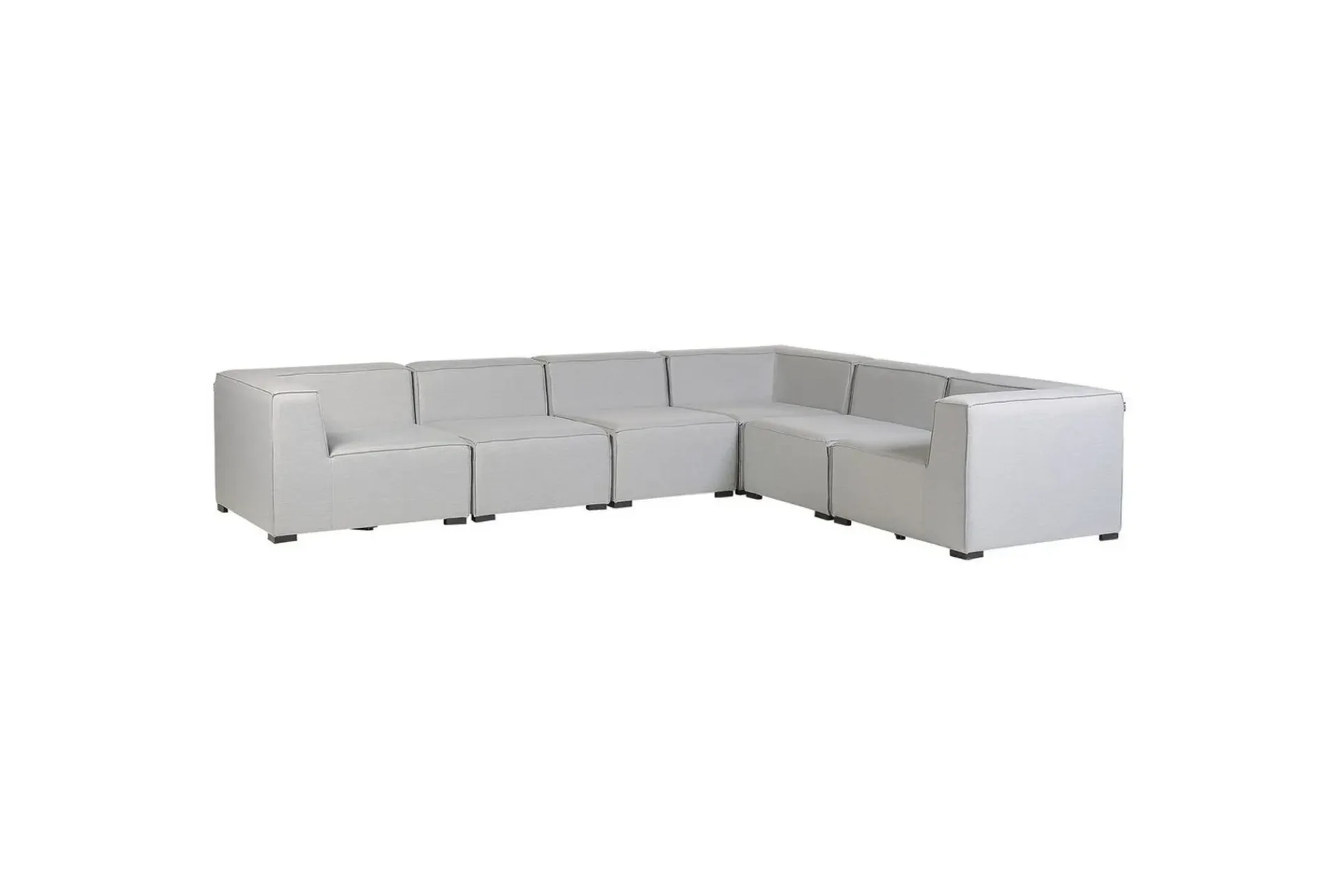 Lounge Sofa|Lounge Sofa-Hörnsoffa med fotpall Beliani Arezzo Beige/svart, Högervänd Grey, Black Right-faced Grey,Svart