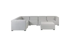 Lounge Sofa|Lounge Sofa-Hörnsoffa med fotpall Beliani Arezzo Beige/svart, Högervänd Grey, Black Right-faced Grey,Svart