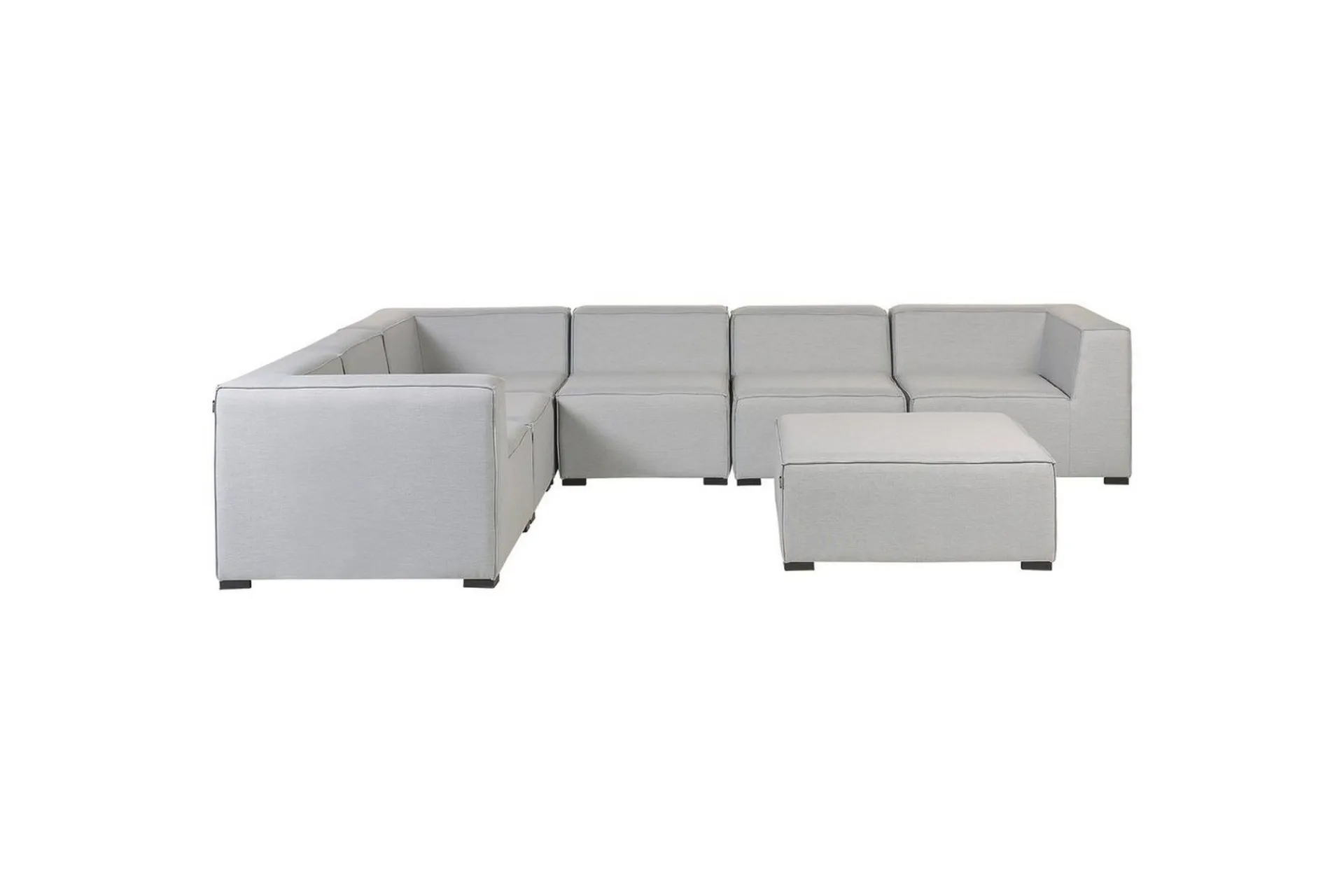 Lounge Sofa|Lounge Sofa-Hörnsoffa med fotpall Beliani Arezzo Beige/svart, Högervänd Grey, Black Right-faced Grey,Svart