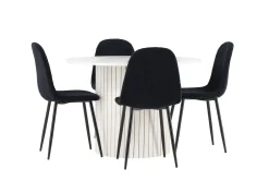 Venture Home Härön Spisegruppe 110 cm Rund med 4 Polar stoler