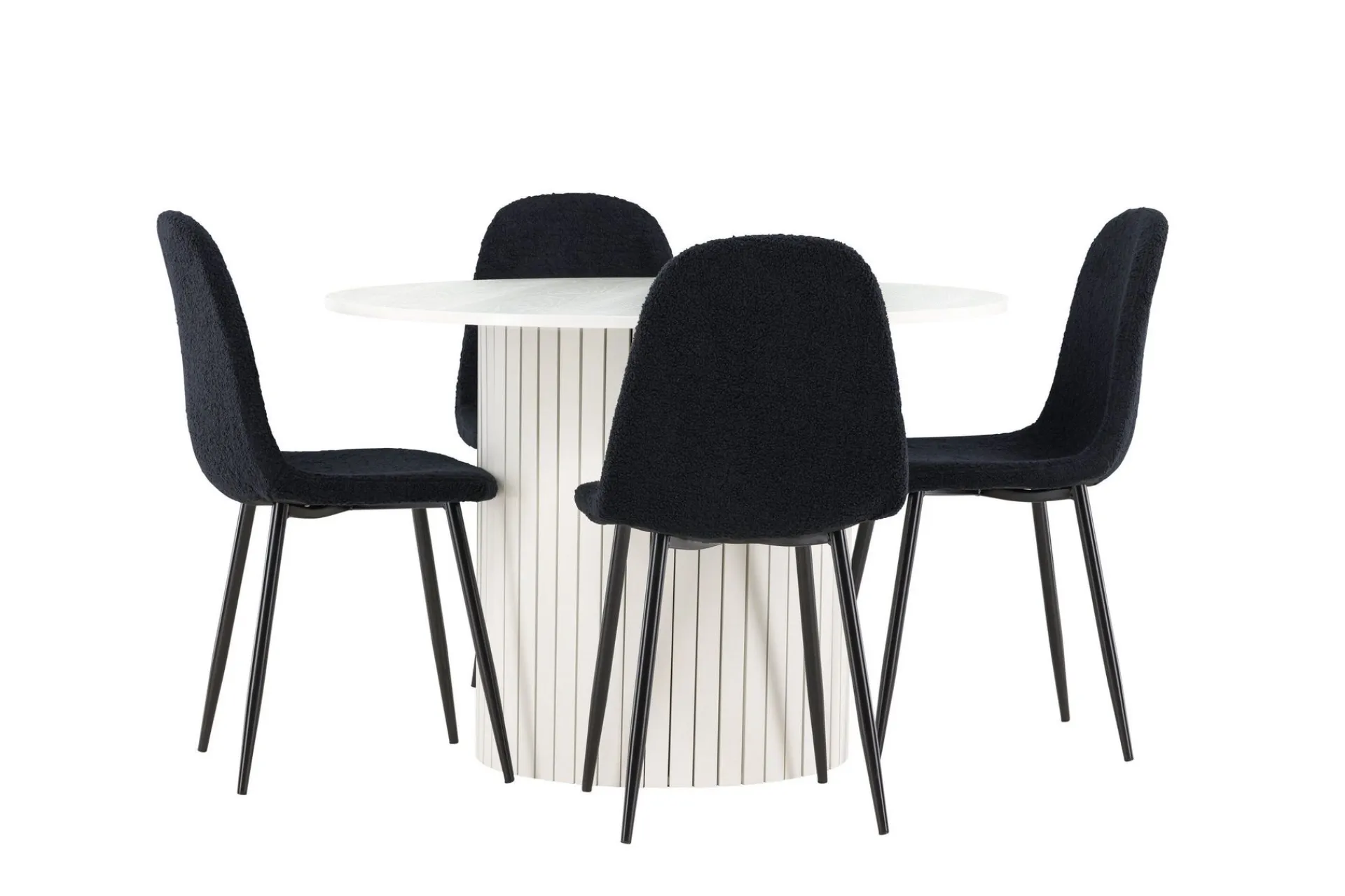 Venture Home Härön Spisegruppe 110 cm Rund med 4 Polar stoler