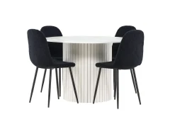 Venture Home Härön Spisegruppe 110 cm Rund med 4 Polar stoler