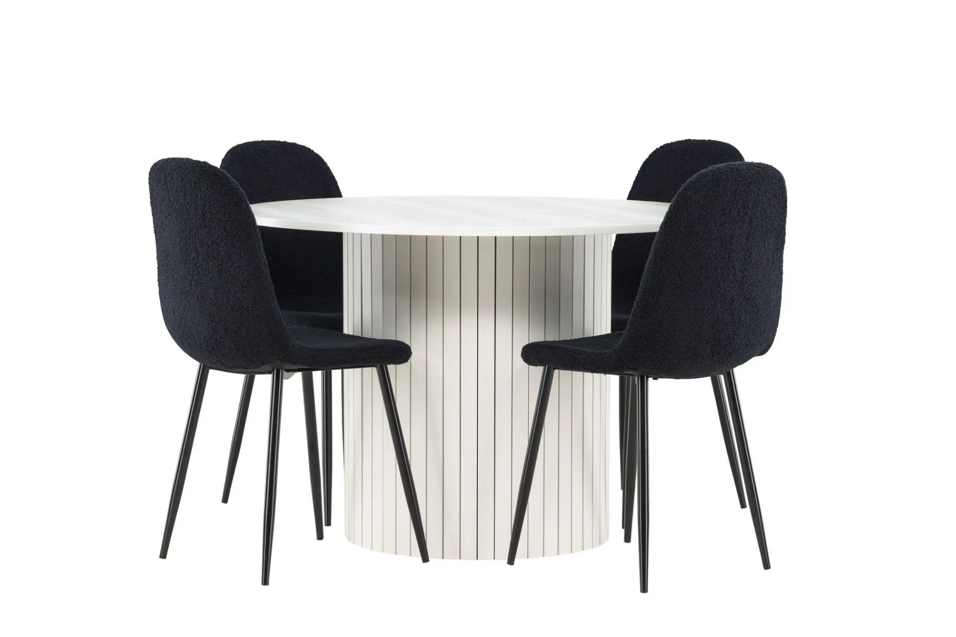 Venture Home Härön Spisegruppe 110 cm Rund med 4 Polar stoler