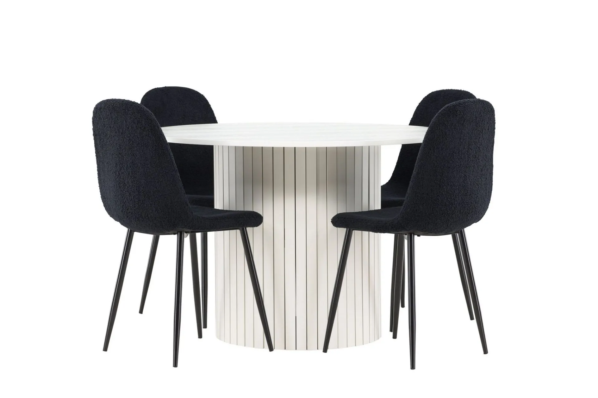 Venture Home Härön Spisegruppe 110 cm Rund med 4 Polar stoler
