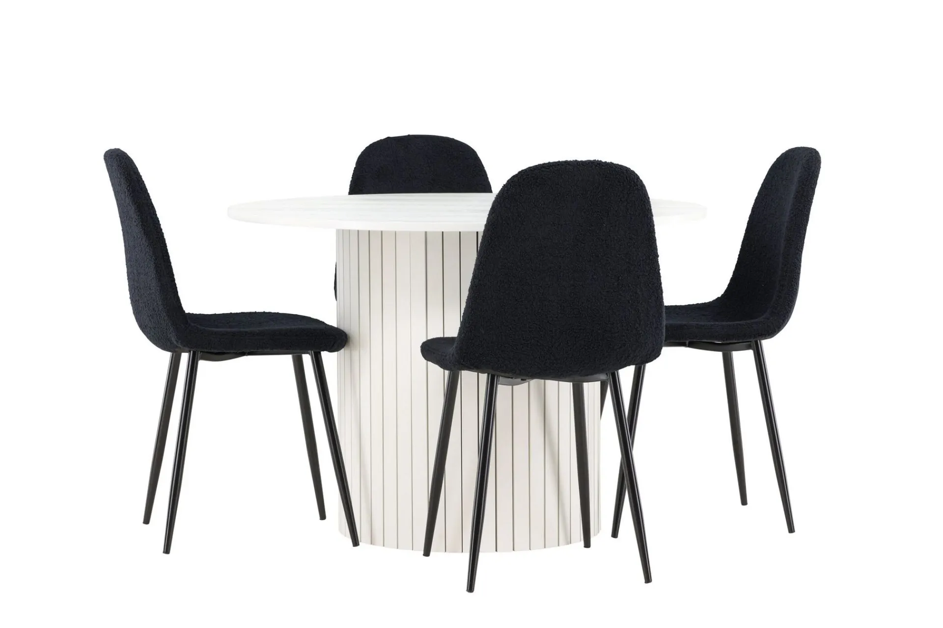 Venture Home Härön Spisegruppe 110 cm Rund med 4 Polar stoler