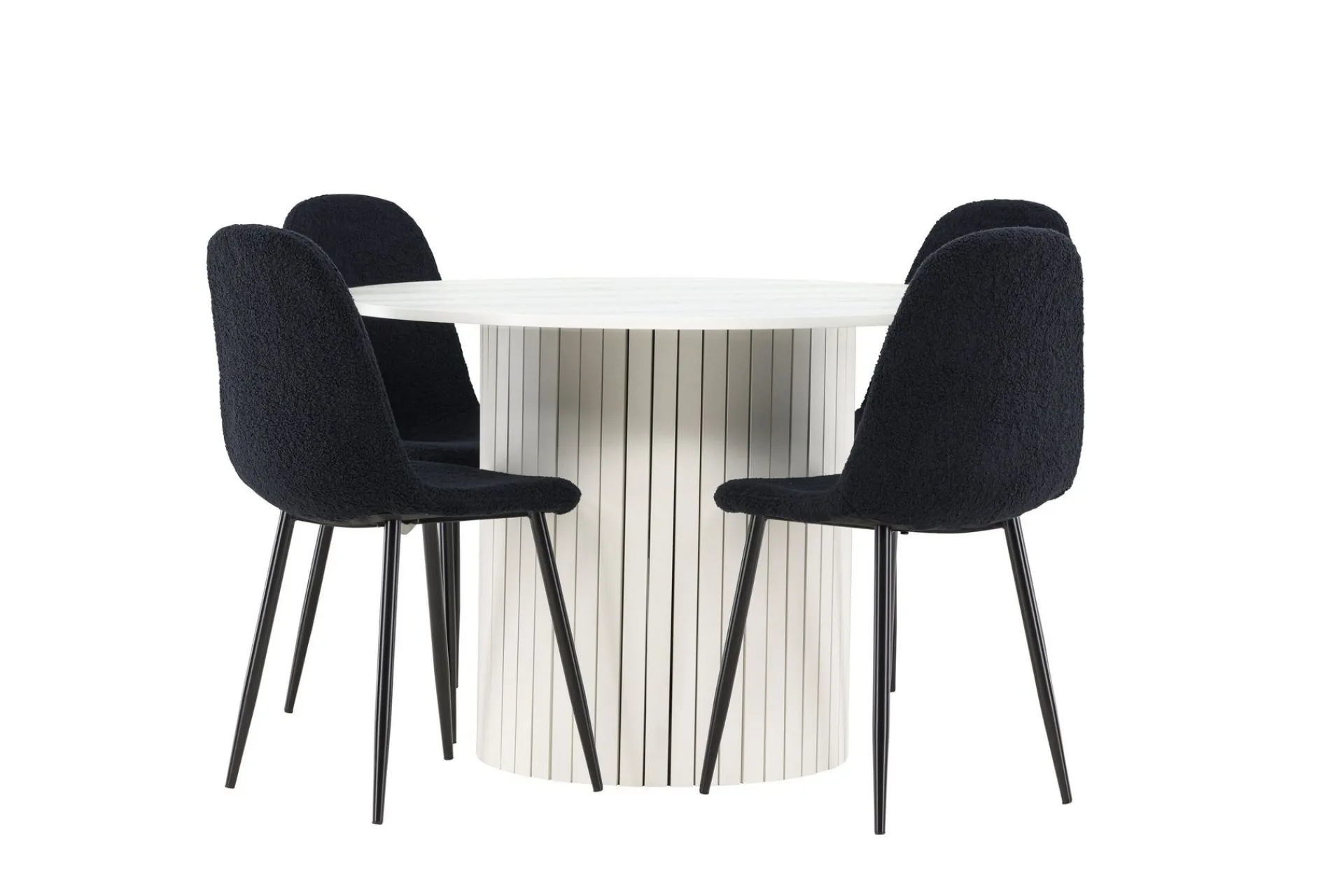 Venture Home Härön Spisegruppe 110 cm Rund med 4 Polar stoler
