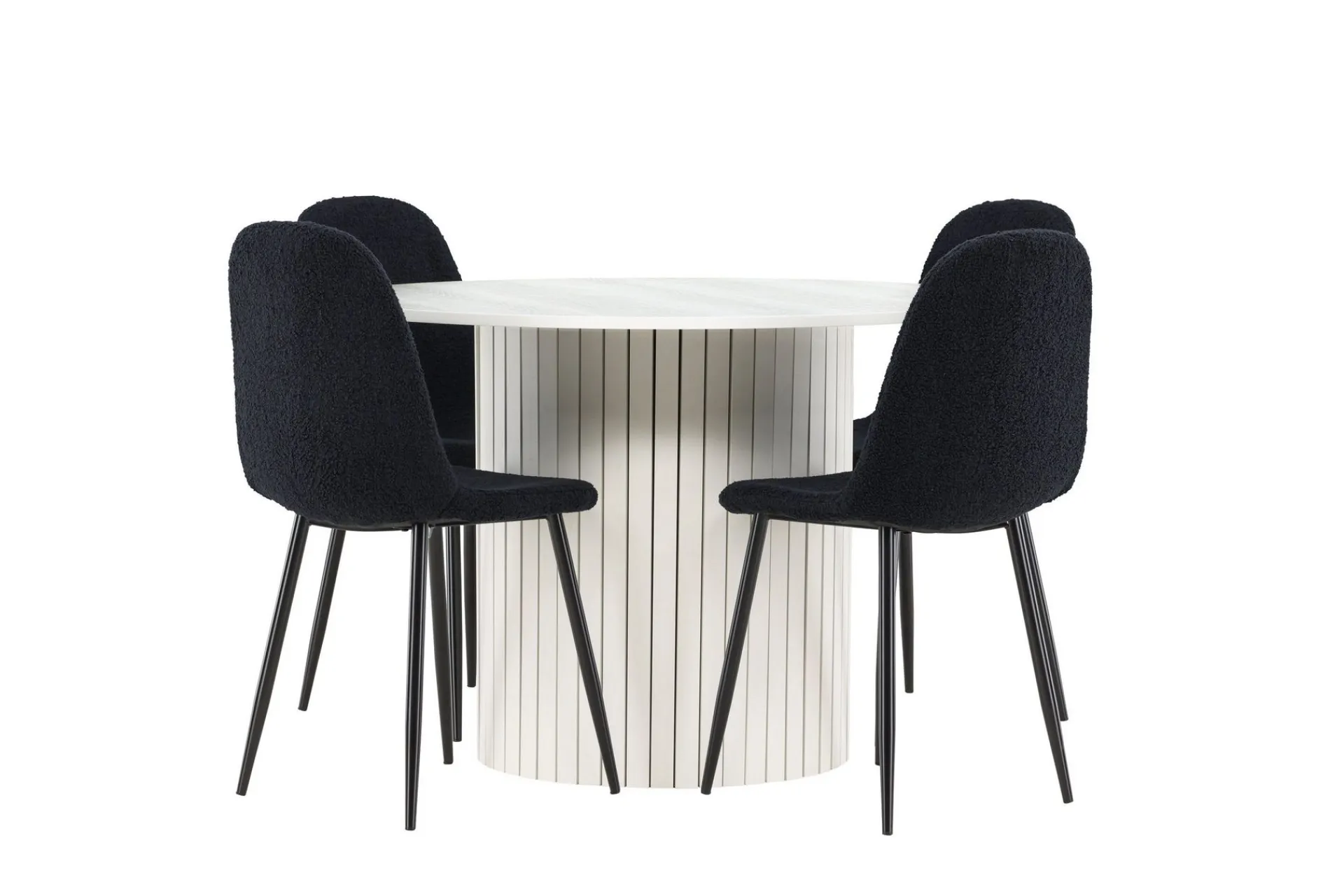 Venture Home Härön Spisegruppe 110 cm Rund med 4 Polar stoler