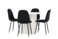 Venture Home Härön Spisegruppe 110 cm Rund med 4 Polar stoler