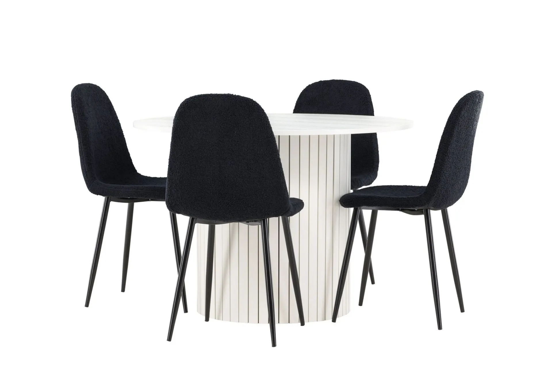Venture Home Härön Spisegruppe 110 cm Rund med 4 Polar stoler